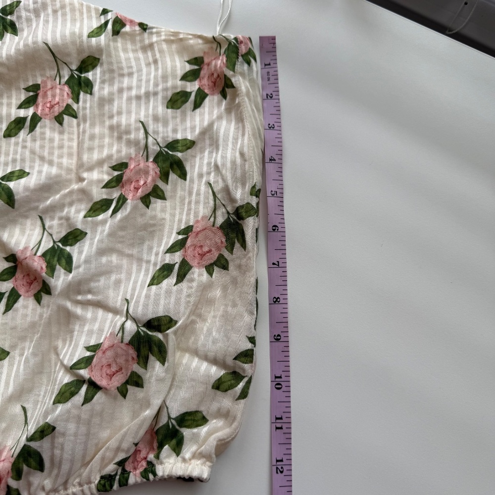 Cami NYC Womens Lenore Rose Silk Blend Asymmetrical Ruched Puff Sleeve Blouse - Picture 10 of 11